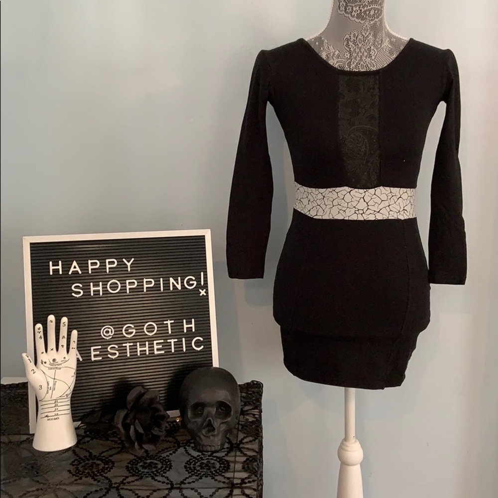 “The Ace” Bodycon Dress with Sheer Cleavage Panel